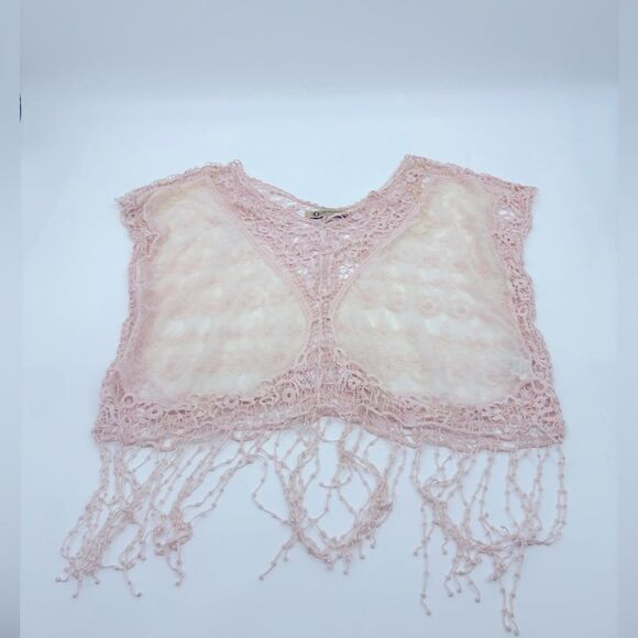 Democracy Blush Lace Crochet Top - Picture 3 of 7